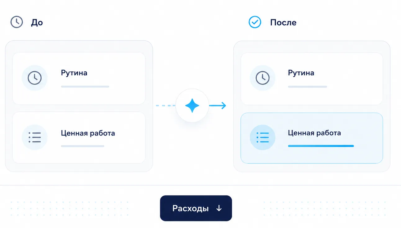 До и после автоматизации рабочего времени