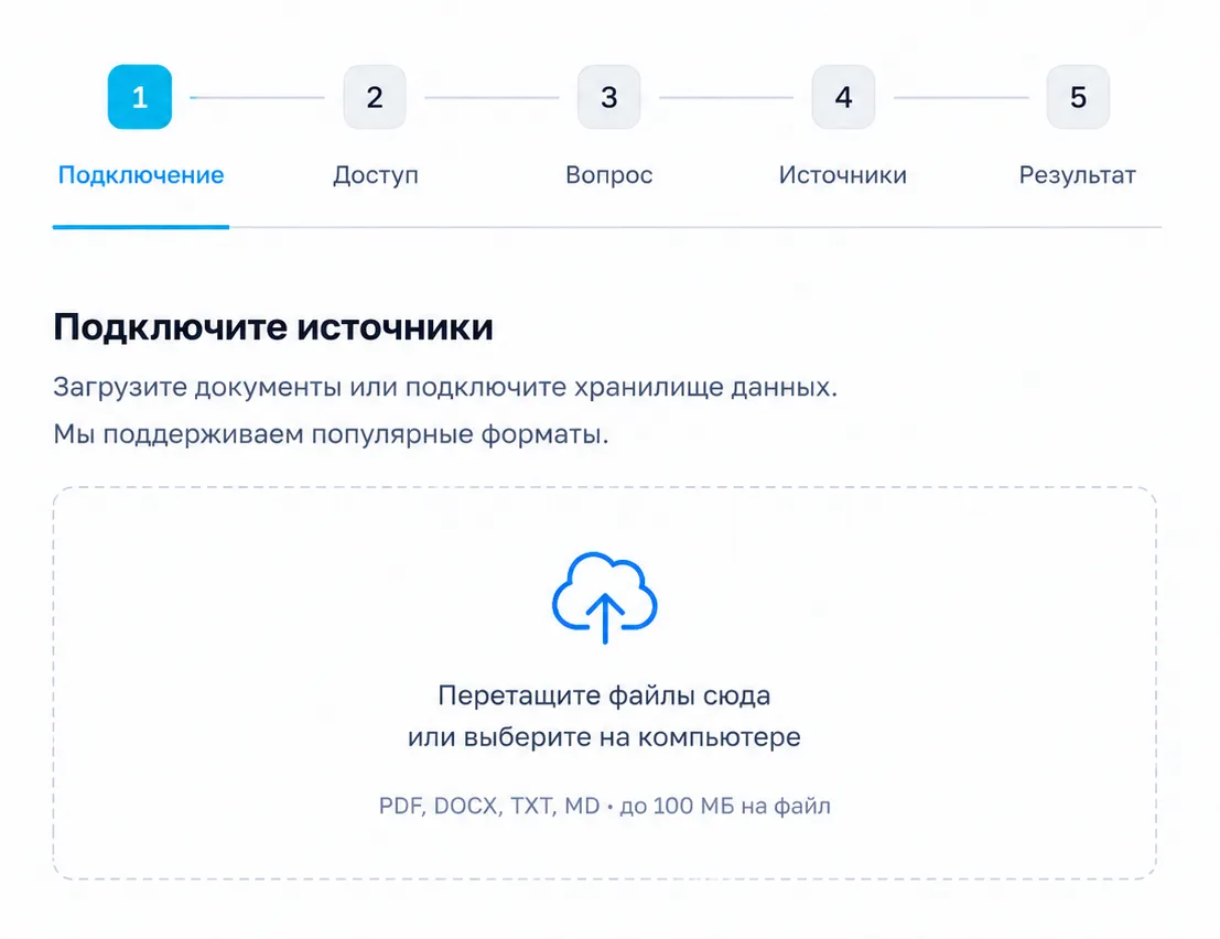 Пять шагов запуска Inskrypt от подключения документов до первого результата